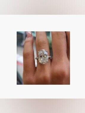 Maxine - Excellent Crushed Ice Oval Sona Simulated Diamond Engagement Ring